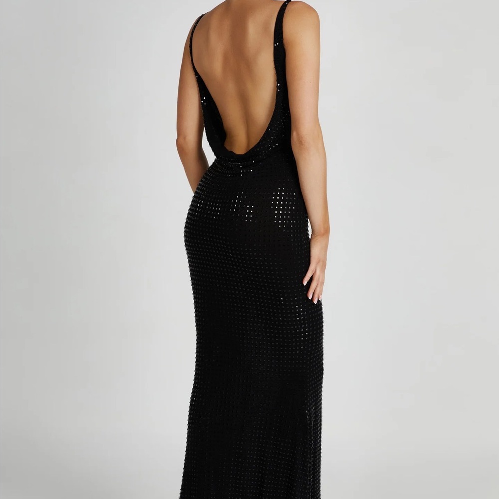 Meshki Pam Square Diamante Maxi Dress - Berry - Picture 3 of 8
